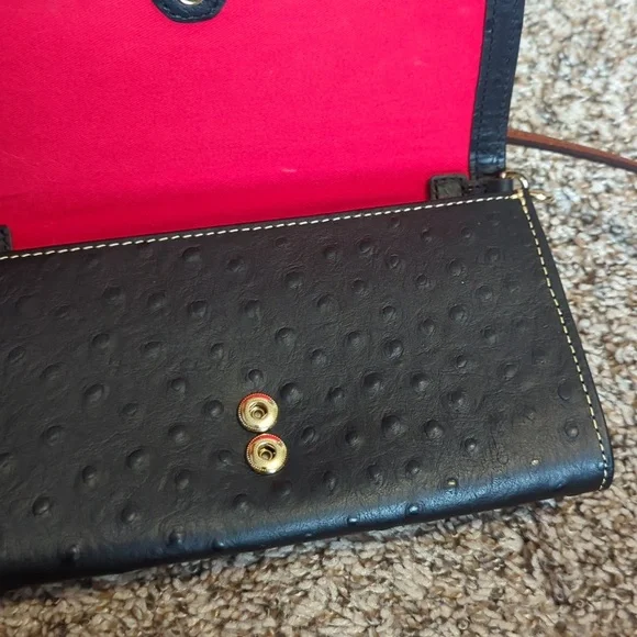 Dooney & Bourke Ostrich Daphne Crossbody Wallet - Picture 5 of 7